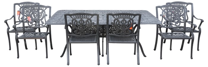 (7) HANAMINT "TUSCANY" OUTDOOR PATIO GARDEN SET, TABLE & CHAIRS