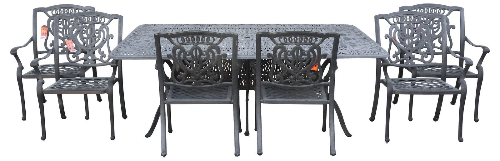 (7) HANAMINT "TUSCANY" OUTDOOR PATIO GARDEN SET, TABLE & CHAIRS (1 of 6)