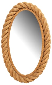 FRENCH AUDOUX-MINNET (ATTRIB.) MODERNIST ROPE FRAME MIRROR