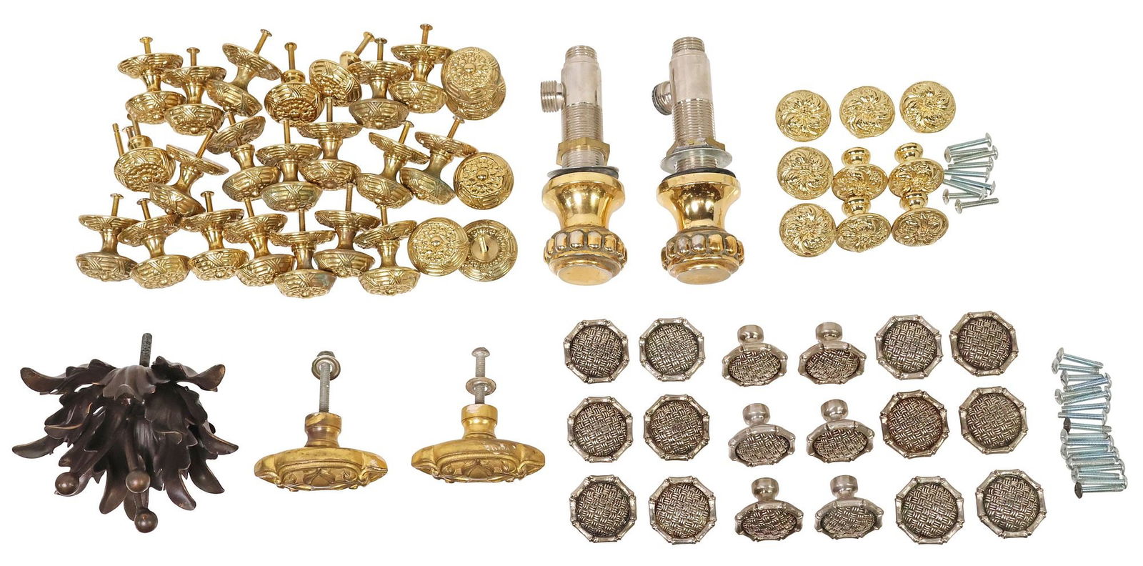 (LOT) ARCHITECTURAL METAL HARDWARE, DRAWER KNOBS & SINK FIXTURES (1 of 4)