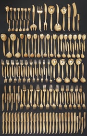 (138) EXTENSIVE NICKEL BRONZE FLATWARE SERVICE
