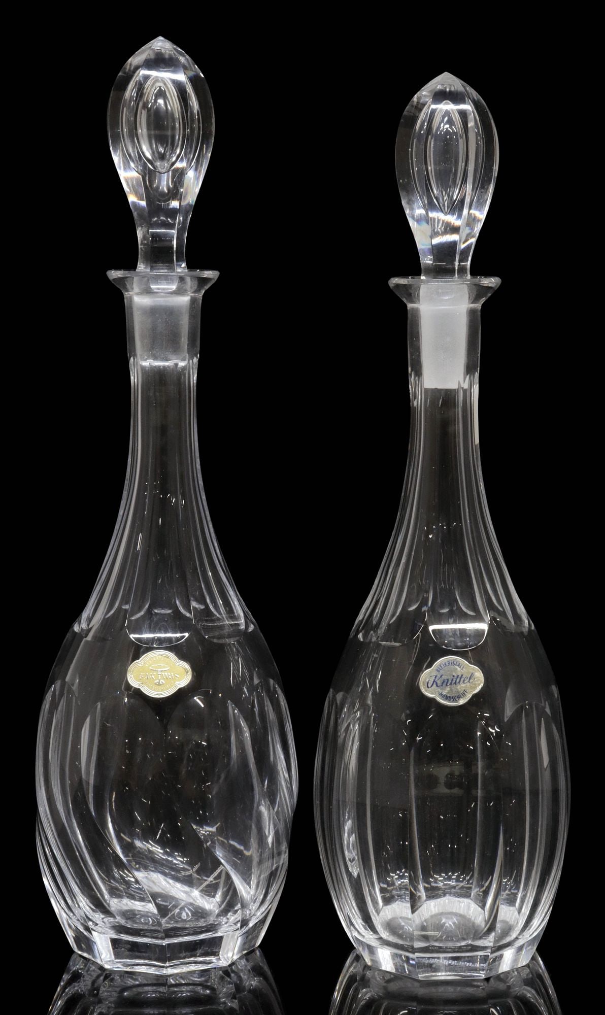 (2) GERMAN KNITTEL & FAKIRIS BLEIKRISTALL CUT CRYSTAL DECANTERS (1 of 4)