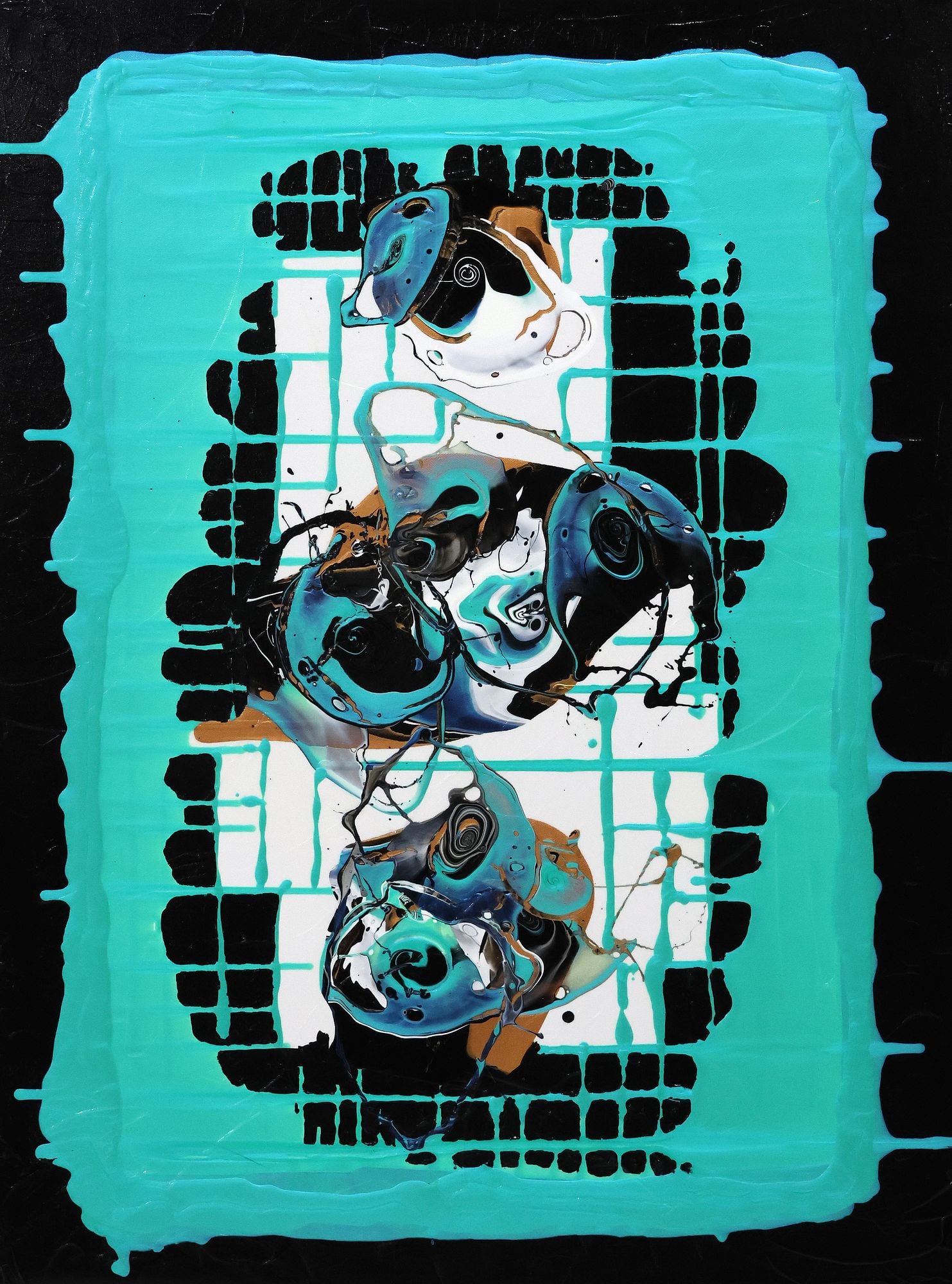 PETRONELLA GREER (B.1945) PAINTING, 'CIRCUIT BREAKER,' 40" X 30" (1 of 7)