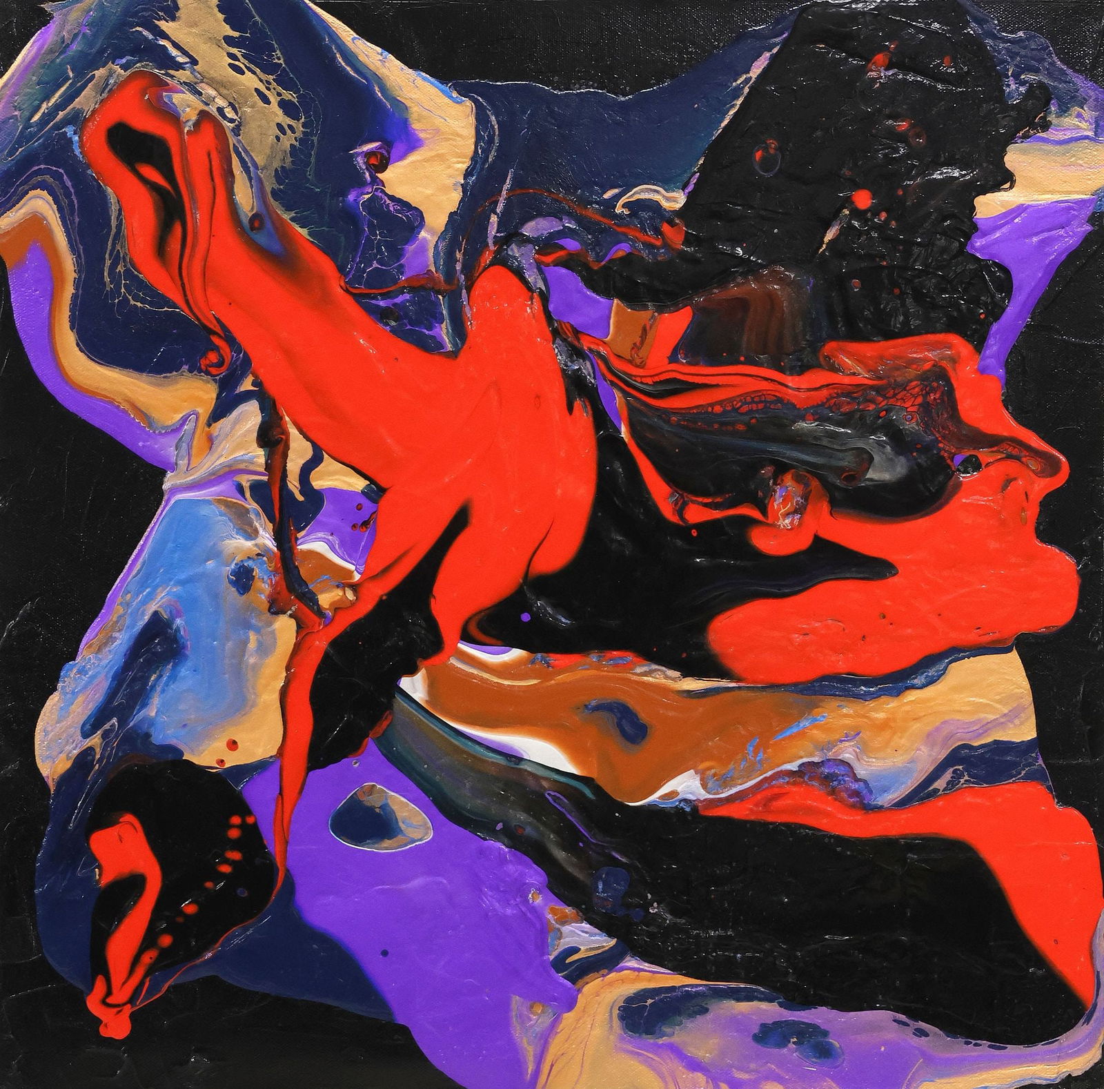 PETRONELLA GREER (B.1945) PAINTING, 'WHERE SILENCE BLEEDS' (1 of 7)