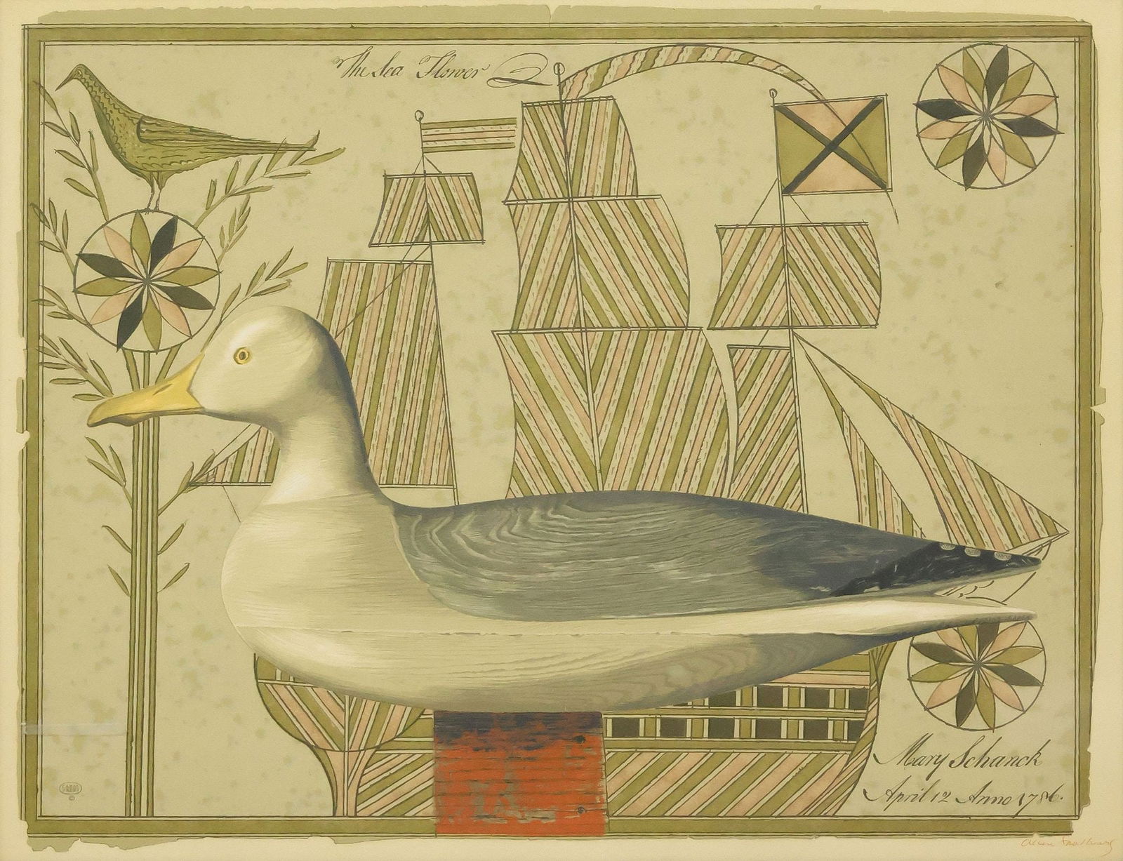 ALLEN RUSSEL SAALBURG (D.1987) SERIGRAPH DUCK PRINT, 'THE SEA FLOWER' (1 of 5)