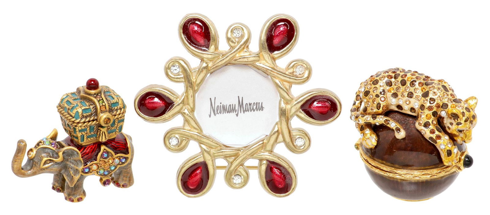 (3) JAY STONGWATER ENAMEL & SWAROVSKI CRYSTAL TRINKET BOXES & FRAME (1 of 7)