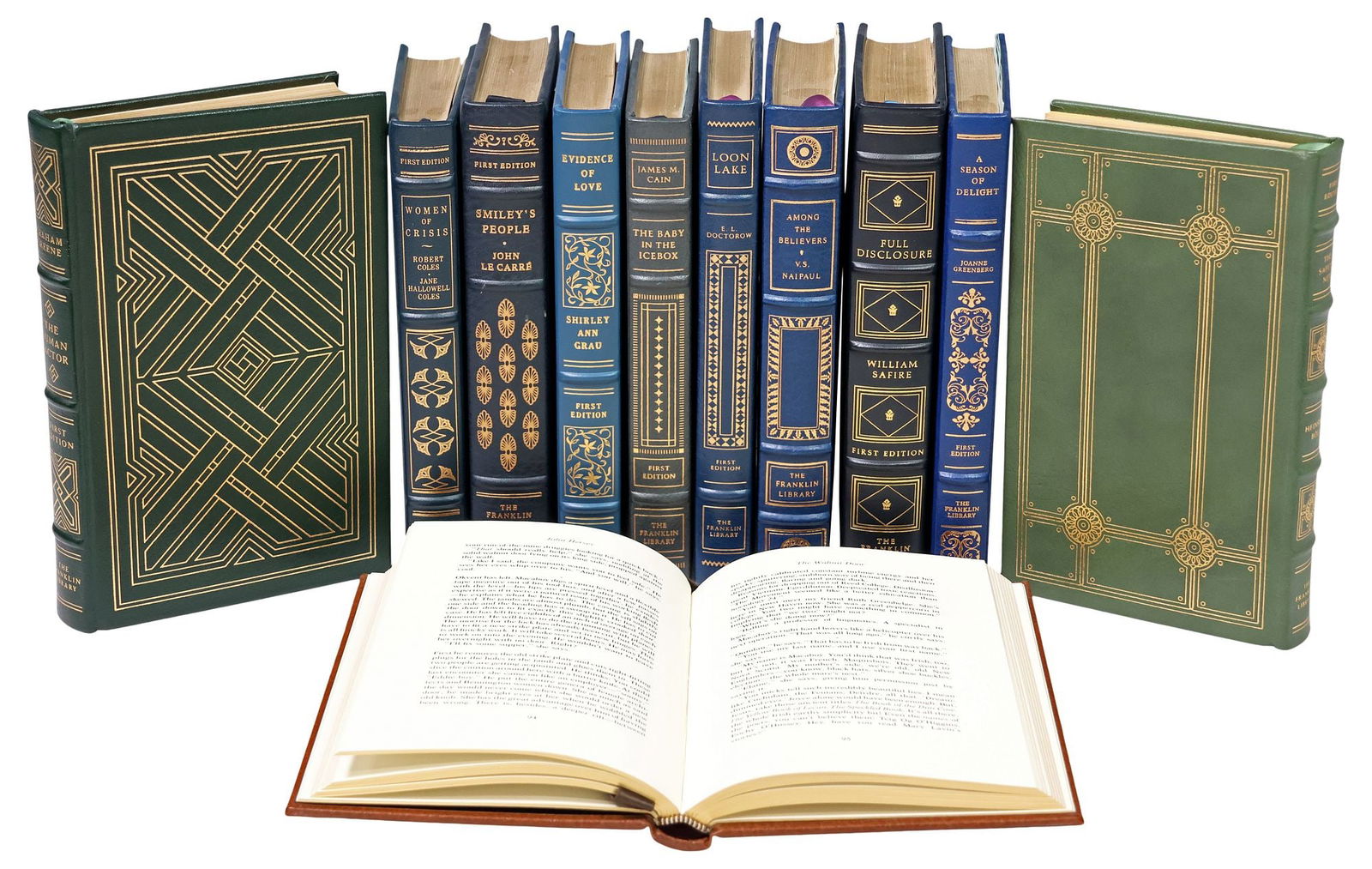 (10) FRANKLIN 1ST-EDITION LEATHER-BOUND LIBRARY SHELF BOOKS (1 of 5)