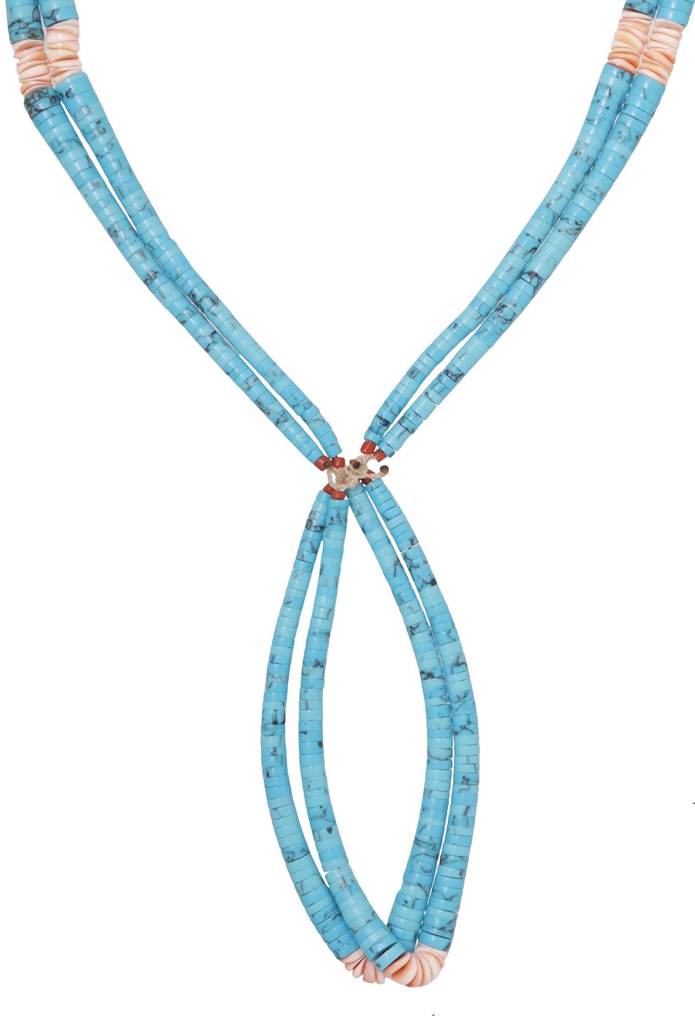 SANTO DOMINGO TURQUOISE & SPINY OYSTER HEISHI NECKLACE JOCLA (1 of 3)