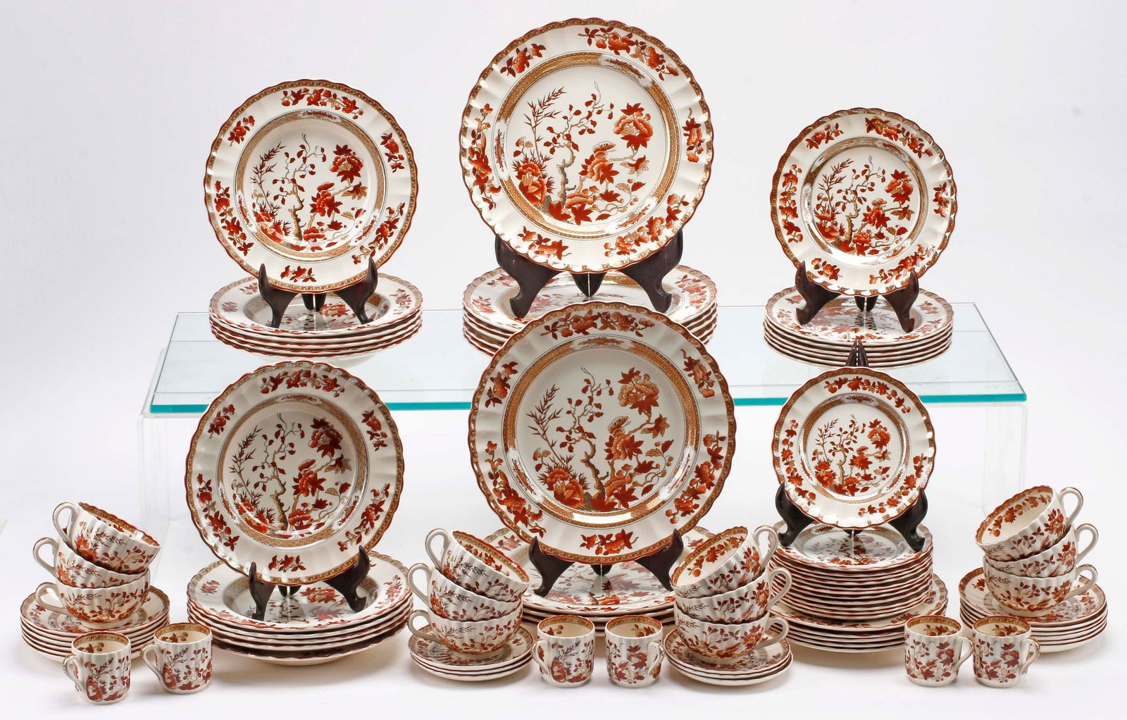 (84) ENGLISH SPODE 'INDIAN TREE' PORCELAIN DINNER SERVICE (1 of 6)