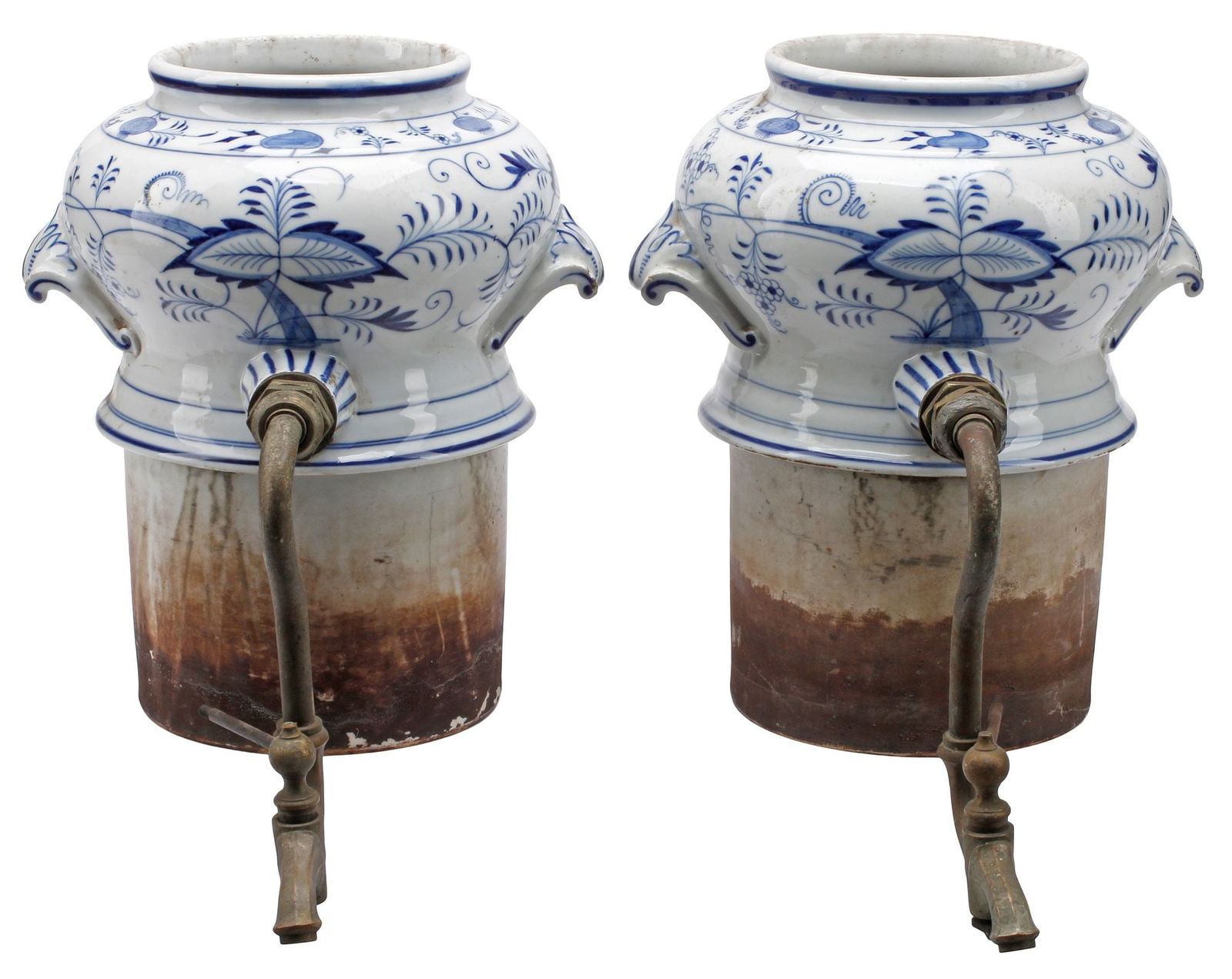 (2) DUTCH BLUE & WHITE PORCELAIN SAMOVARS / DISPENSERS (1 of 5)