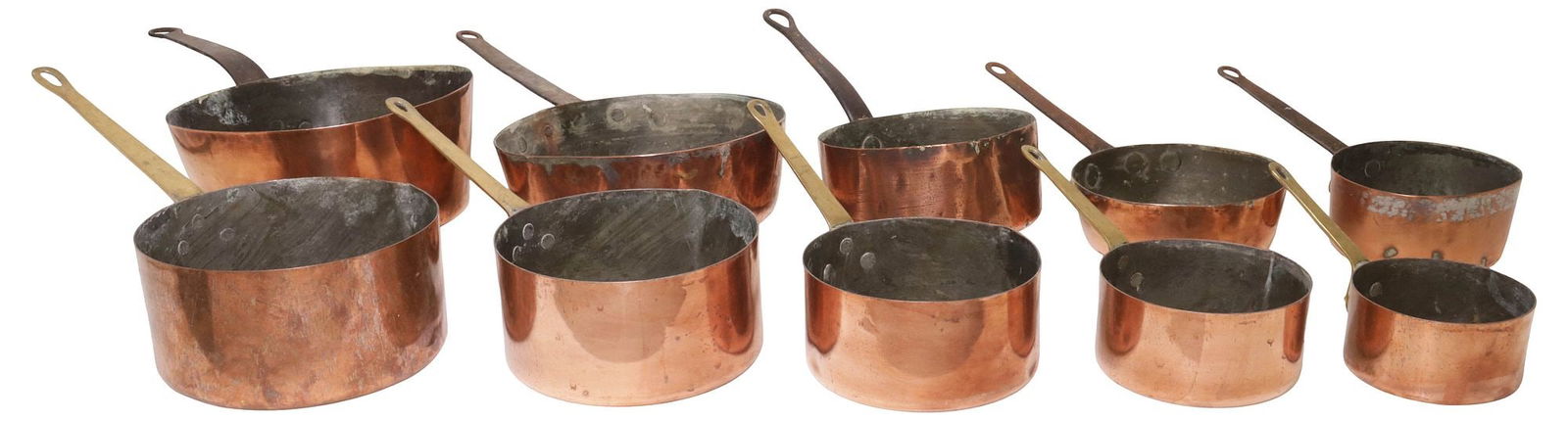 (10) FRENCH GRADUATED COPPER SAUCEPANS (1 of 4)
