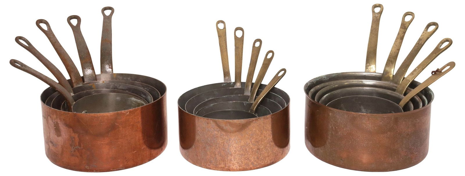 (15) FRENCH GRADUATED COPPER SAUCEPANS, 5 TOURNUS (1 of 9)