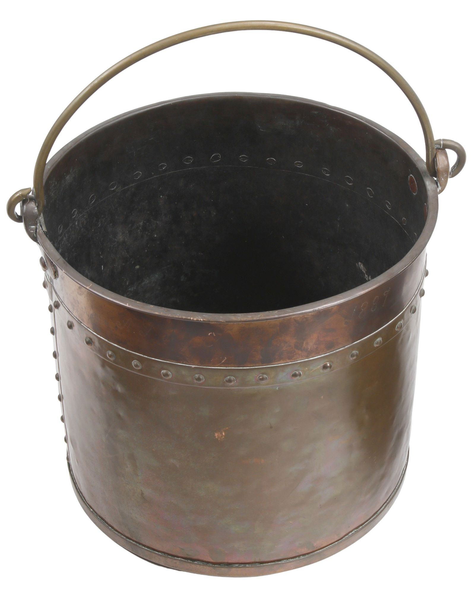 (6) LARGE COPPER & BRASS KITCHENWARE POTS - 4