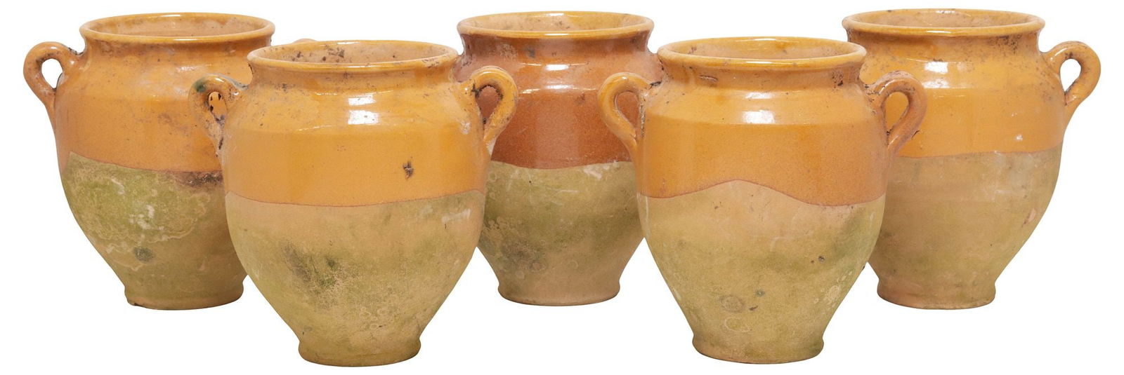 (5) FRENCH OCHRE-GLAZED EARTHENWARE CONFIT POTS (1 of 5)