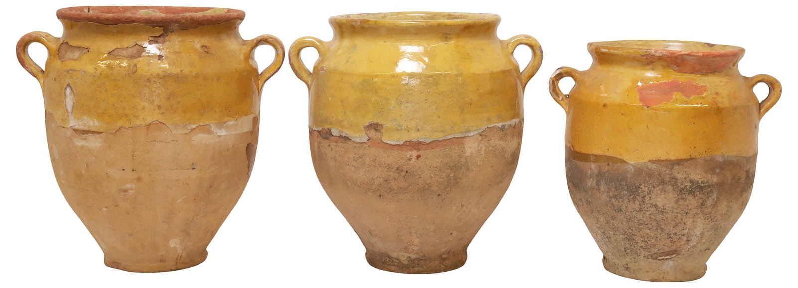 (3) FRENCH OCHRE-GLAZED EARTHENWARE CONFIT POTS (1 of 3)