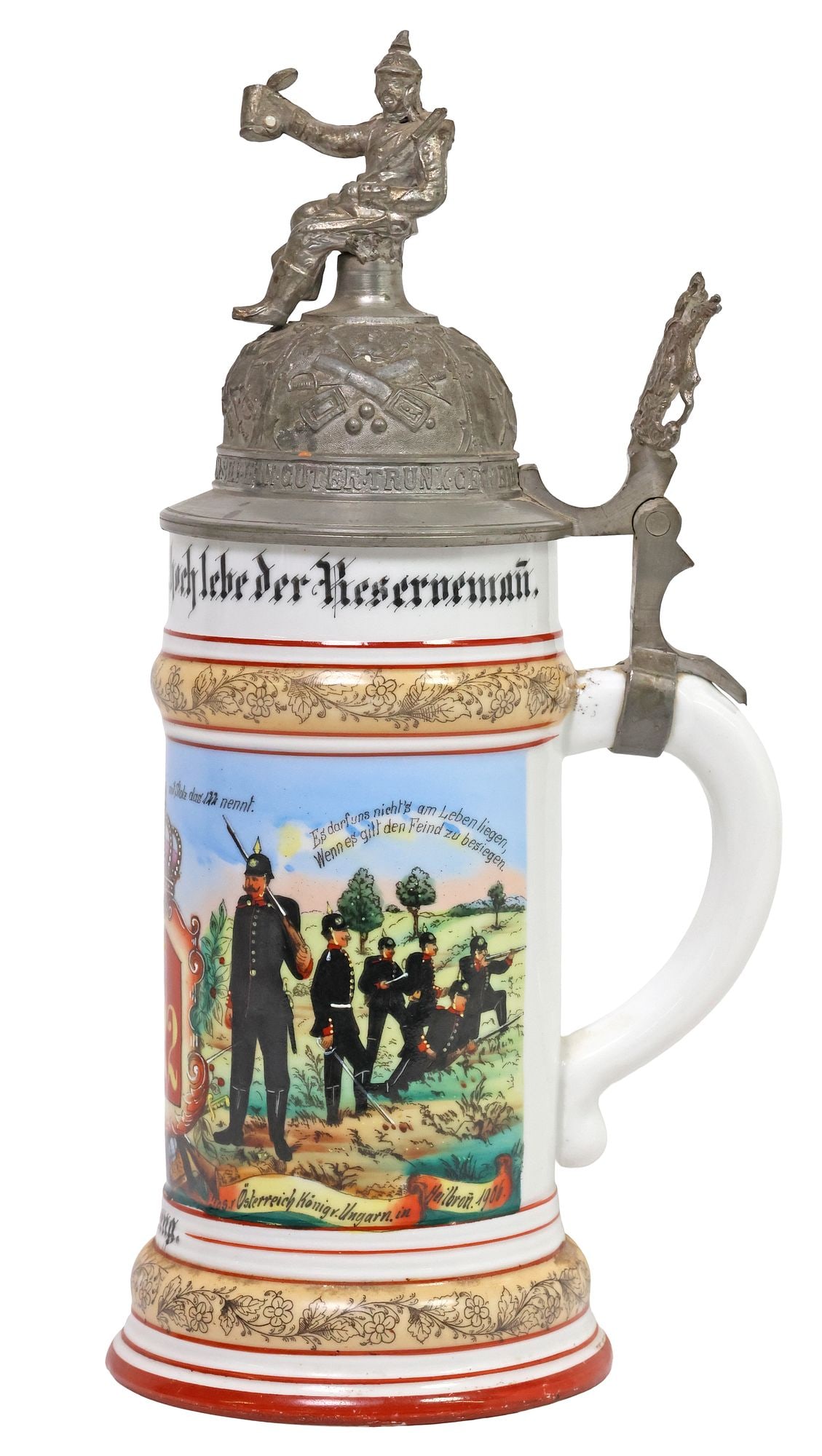 GERMAN WURTTEMBERG REGIMENTAL LITHOPHANE BEER STEIN (1 of 7)