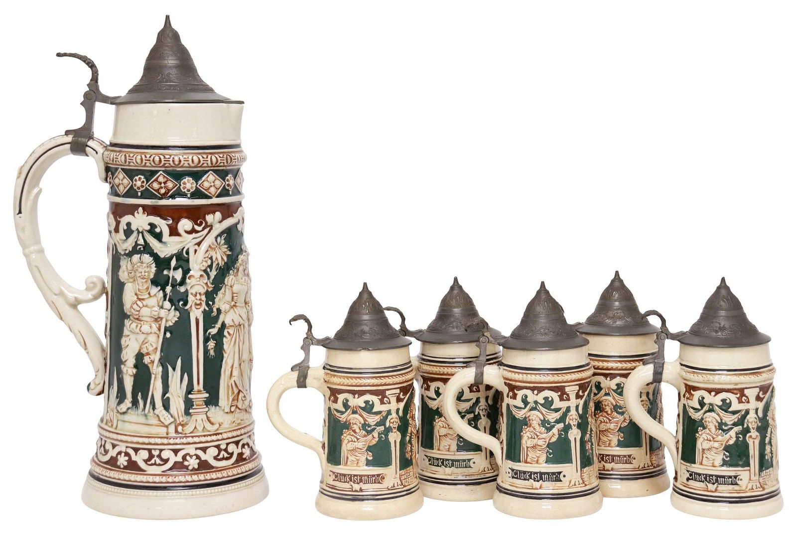 (6) GERMAN MATTHIAS GIRMSCHEID 'LOVERS' BEER STEINS & PITCHER #250 (1 of 9)