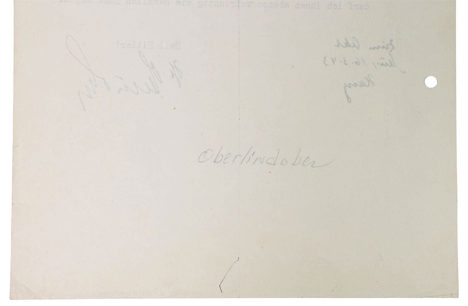 (32) GERMAN WWII OFFICIALS SIGNED NOTES, GORING FORMS - 7