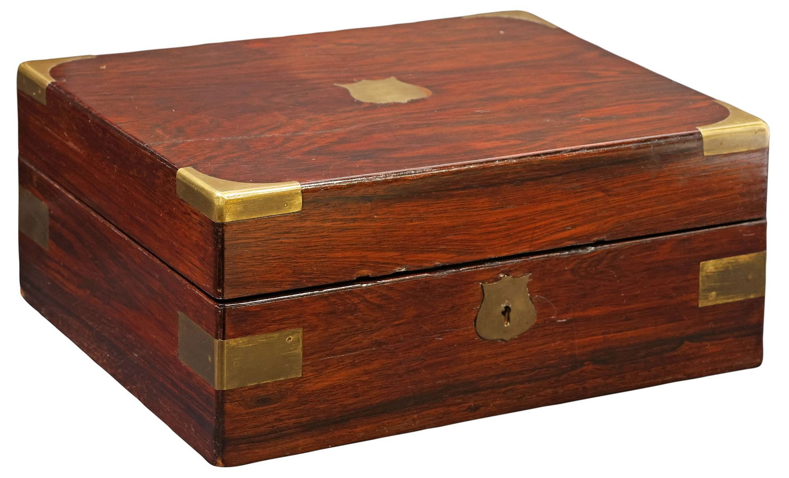 ENGLISH BRASS-BOUND ROSEWOOD TABLE / WRITING BOX (1 of 5)