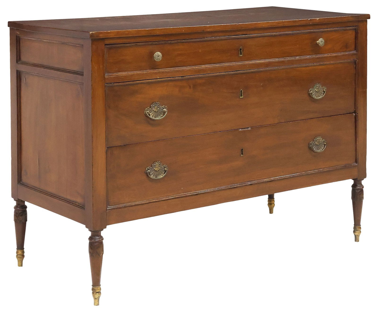 ITALIAN WALNUT 3-DRAWER COMMODE, 19TH C. (1 of 5)