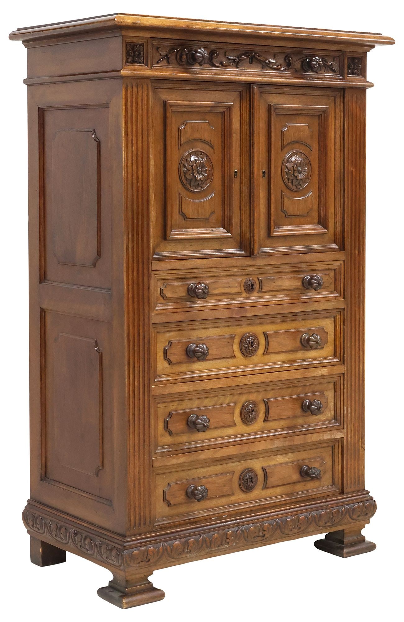 ITALIAN RENAISSANCE REVIVAL CARVED WALNUT CABINET (1 of 7)