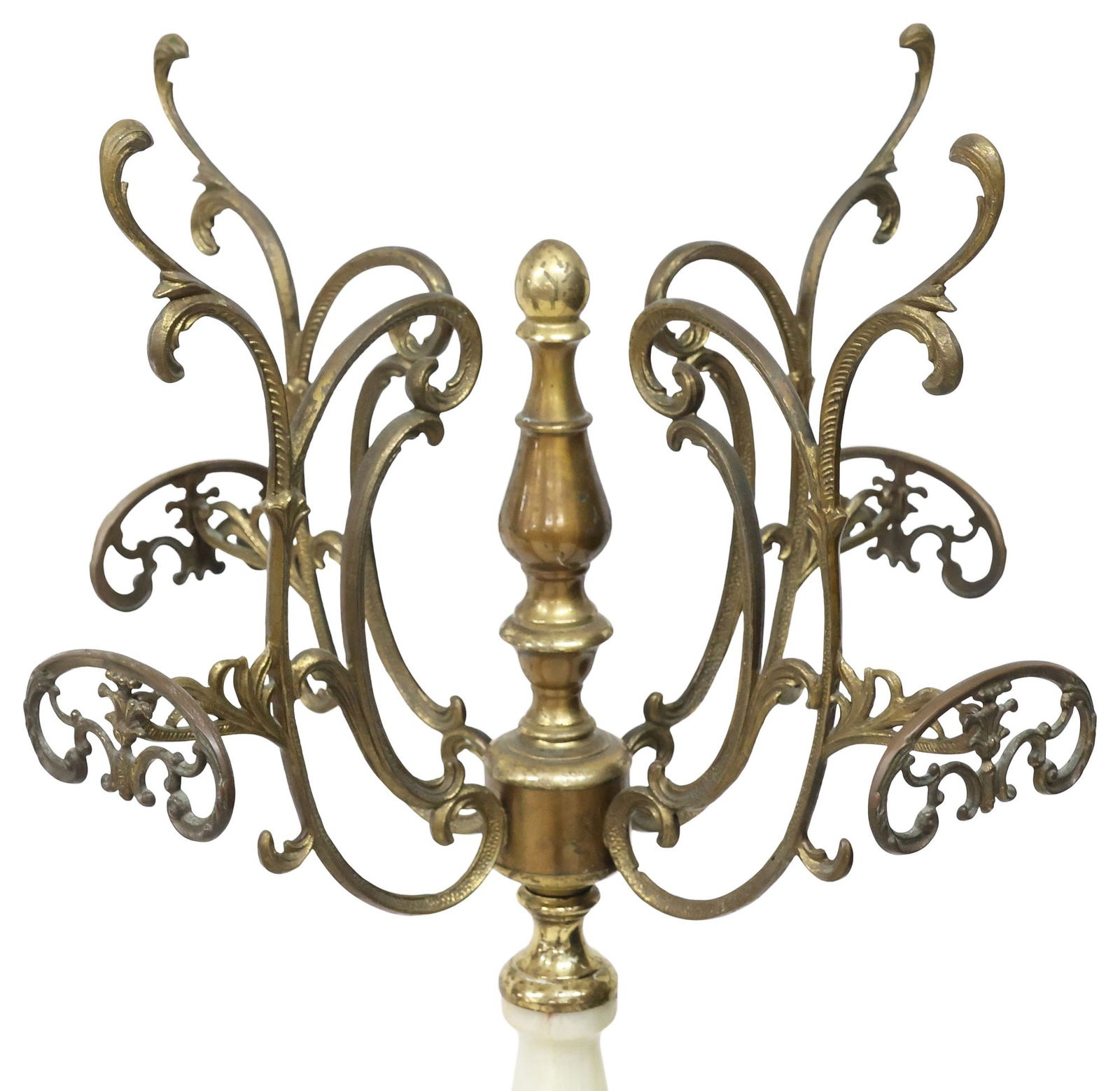 ITALIAN ONYX & GILT METAL STANDING HALL TREE (1 of 6)