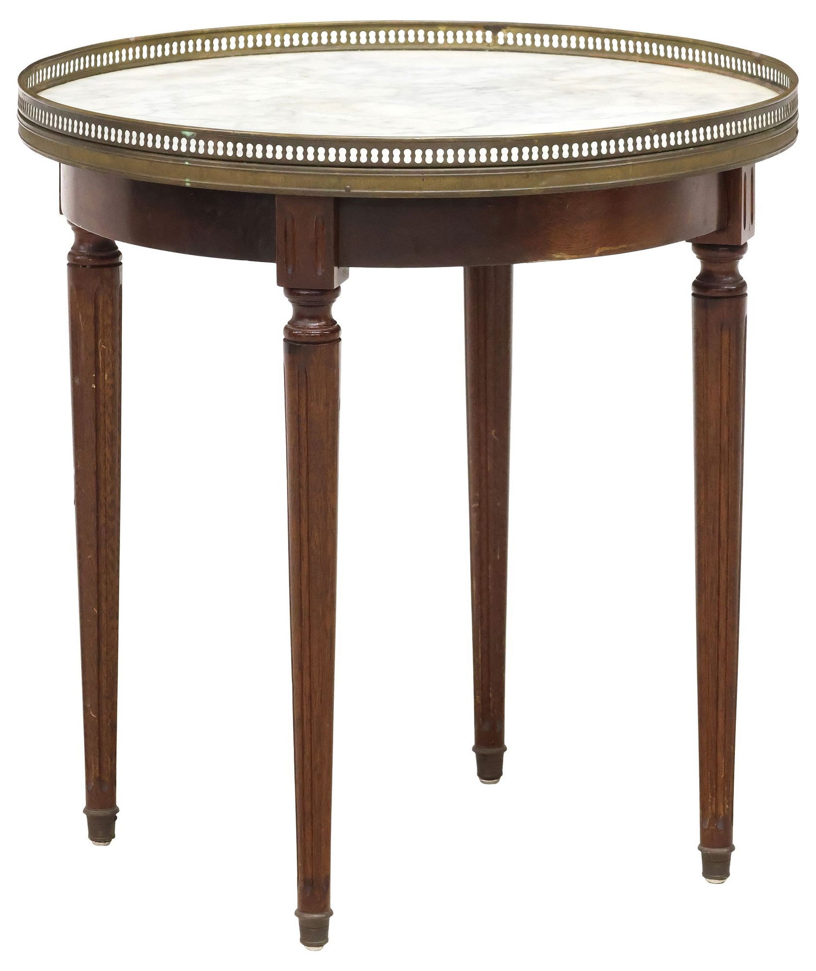 FRENCH LOUIS XVI STYLE MARBLE-TOP BOUILLOTTE-TYPE SIDE TABLE (1 of 4)