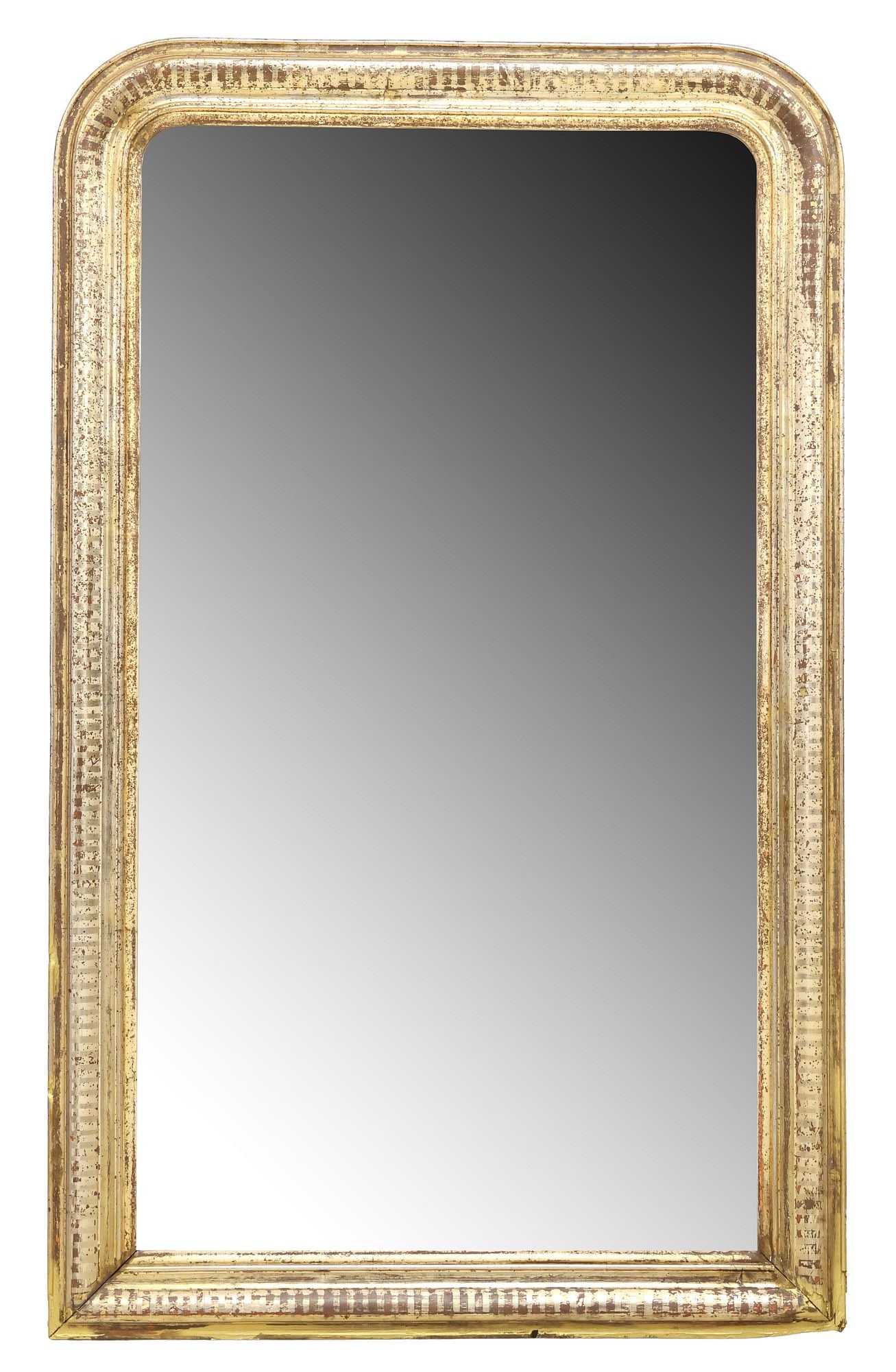 FRENCH LOUIS PHILIPPE TWO-TONE GILTWOOD MIRROR, 55" X 33.5" (1 of 3)
