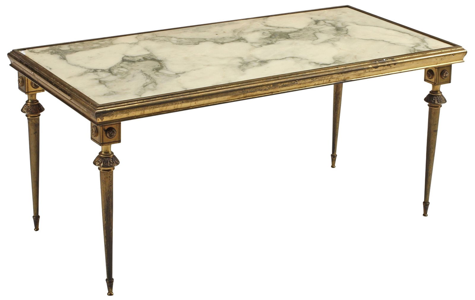 LOUIS XVI STYLE MARBLE-TOP ORMOLU COFFEE TABLE (1 of 5)