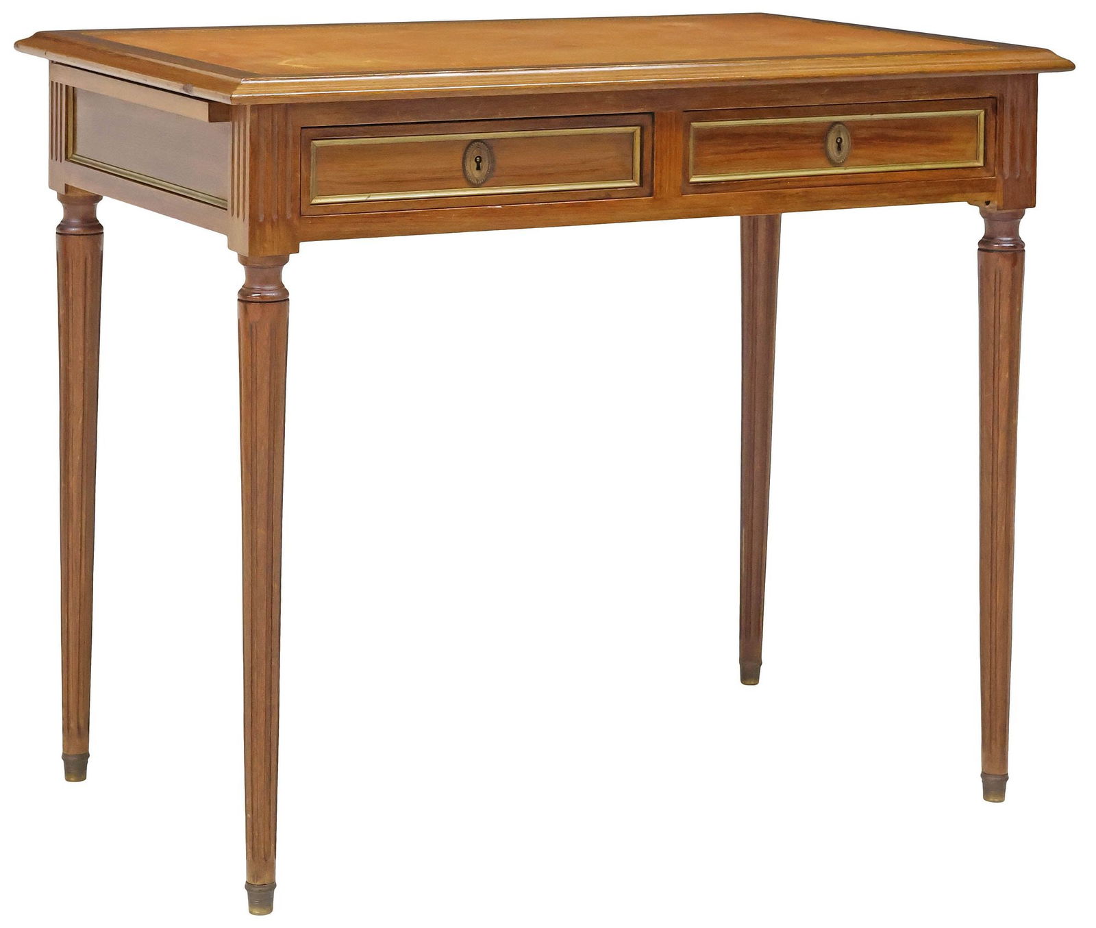 FRENCH LOUIS XVI STYLE MAHOGANY BUREAU PLAT / WRITING DESK (1 of 6)