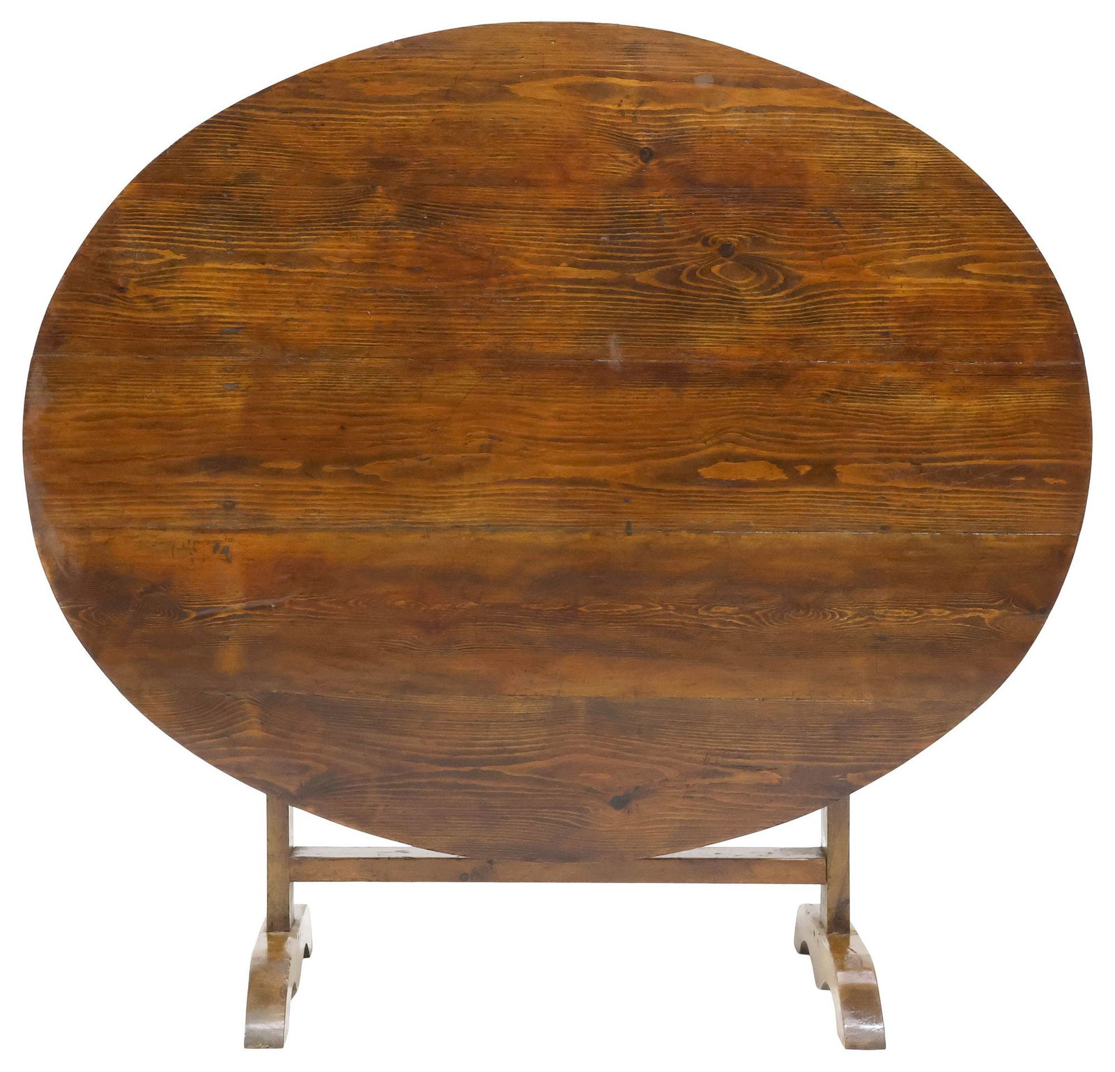 FRENCH PROVINCIAL PINE & WALNUT TILT-TOP WINE TASTING TABLE (1 of 5)