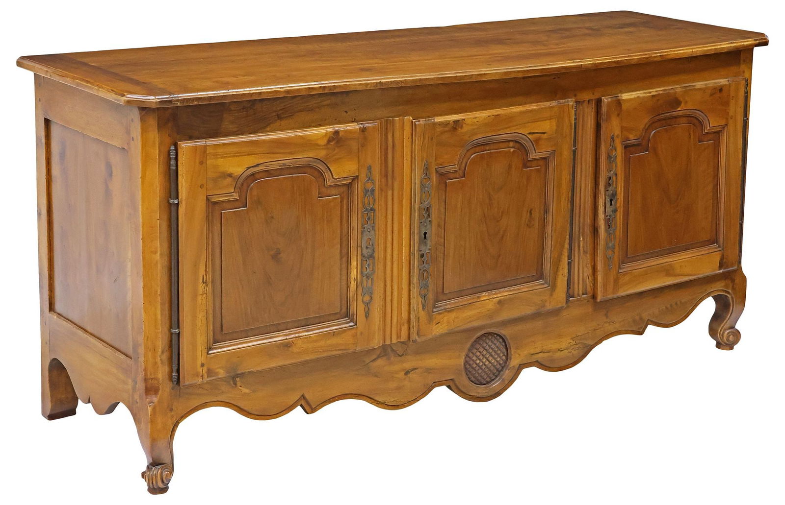 FRENCH PROVINCIAL LOUIS XV STYLE FRUITWOOD SIDEBOARD (1 of 5)