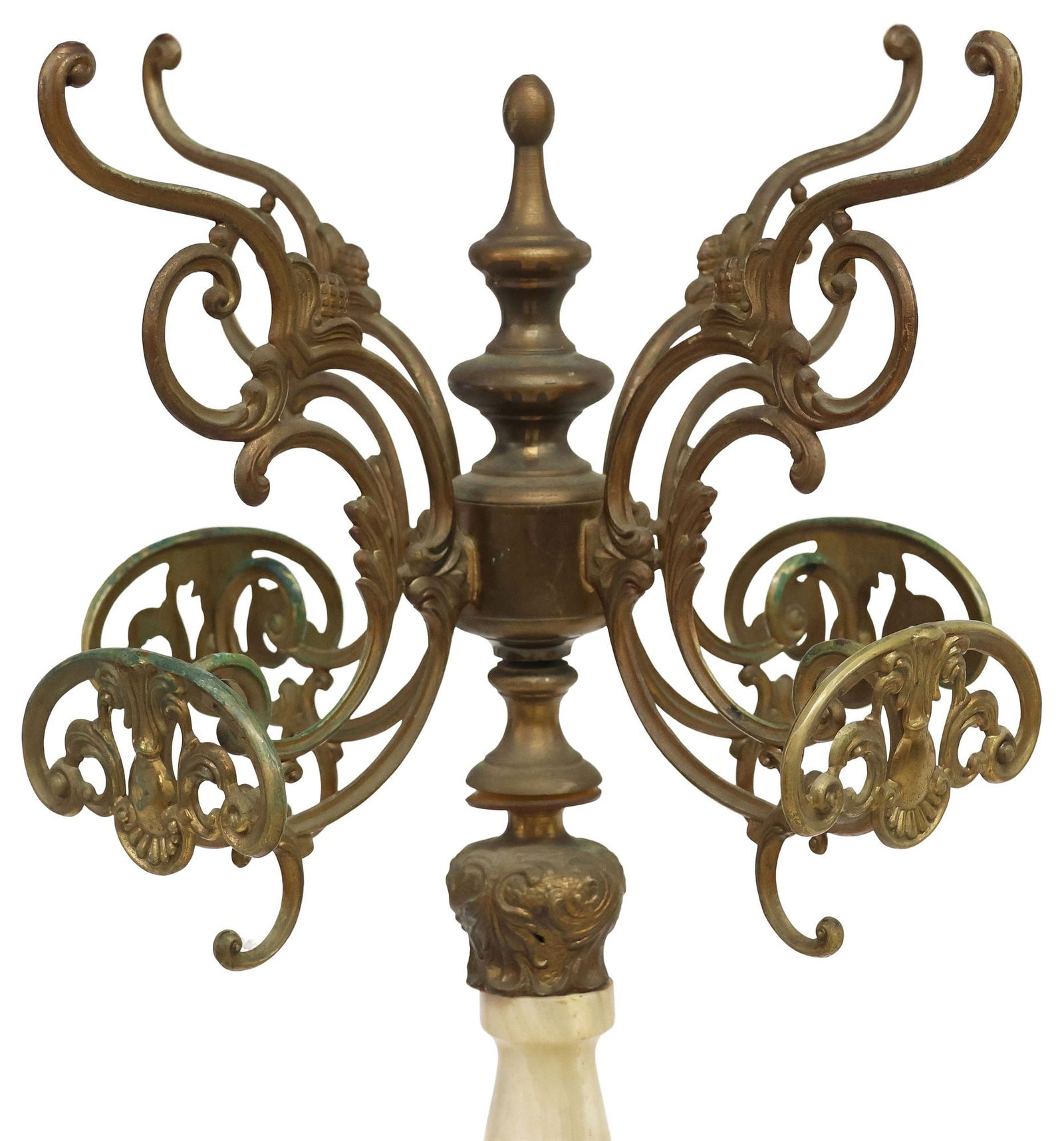 ITALIAN ONYX & GILT METAL STANDING HALL TREE (1 of 6)