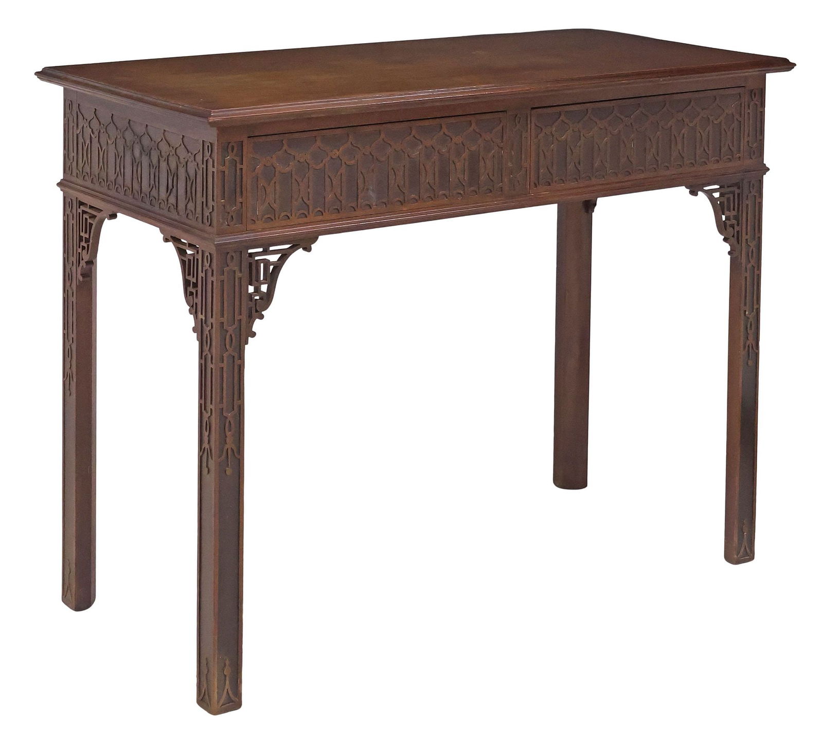 ENGLISH CHIPPENDALE STYLE MAHOGANY CONSOLE TABLE (1 of 5)