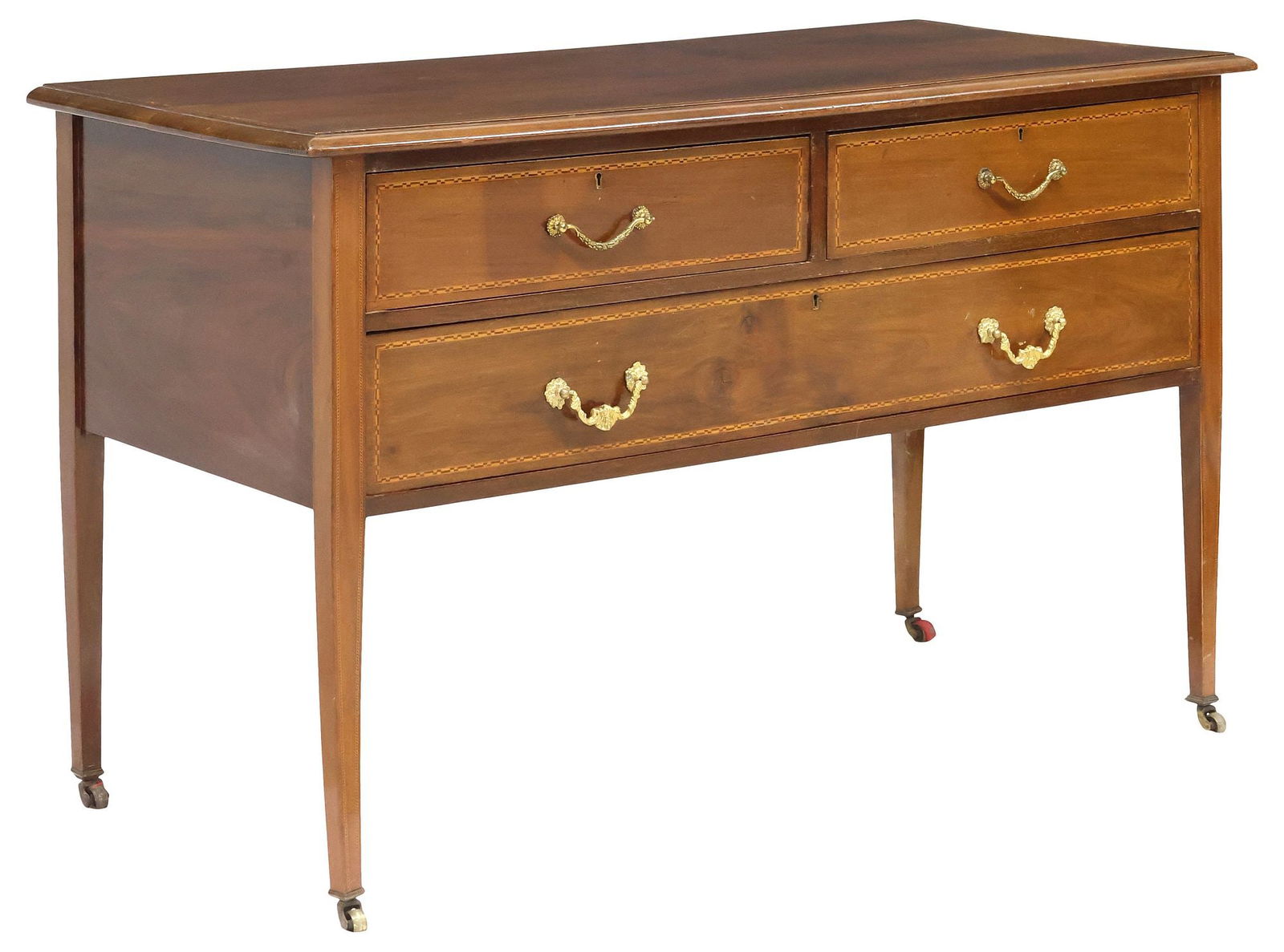 ENGLISH EDWARDIAN INLAID MAHOGANY DRESSING TABLE / VANITY CHEST (1 of 7)