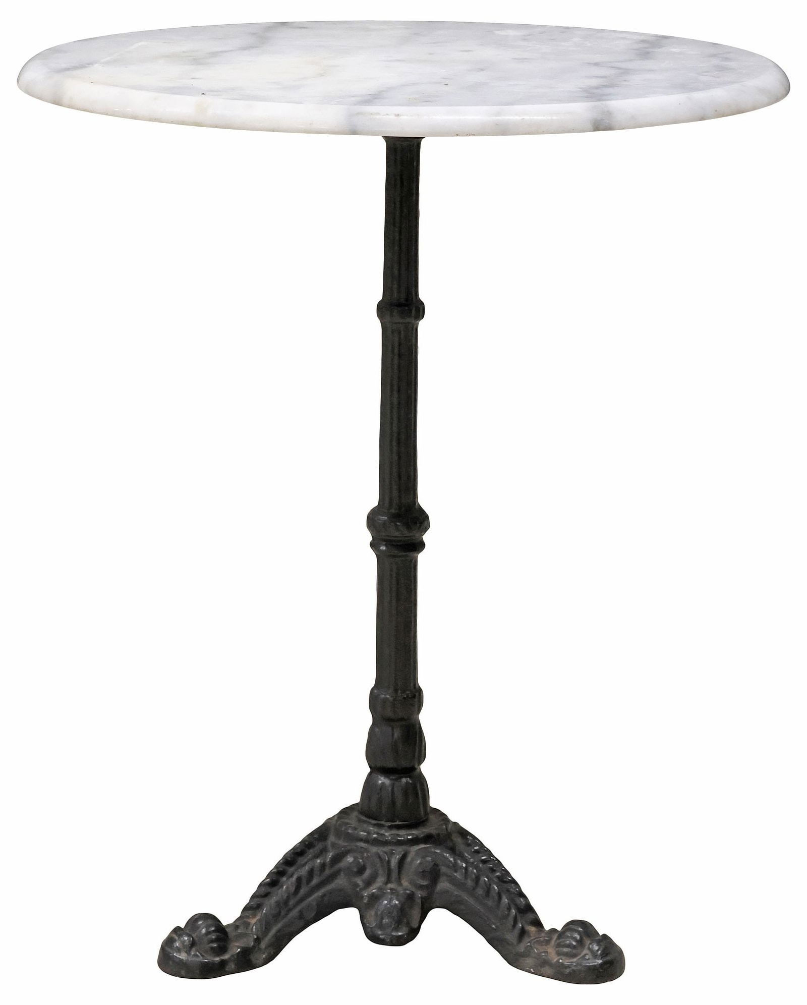 FRENCH MARBLE-TOP CAST IRON BISTRO TABLE (1 of 3)