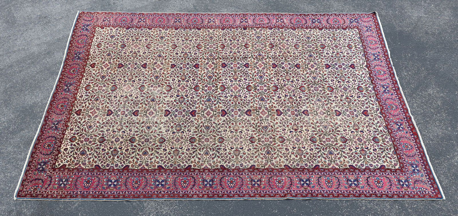 ESTATE HAND-TIED TURKISH KAIZERI RUG, 12'6" X 8'8" (1 of 3)