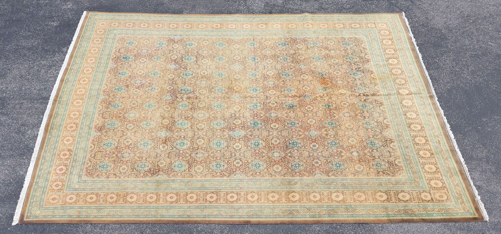 ESTATE HAND-TIED PERSIAN TABRIZ RUG, 9'6" X 12'6" (1 of 3)
