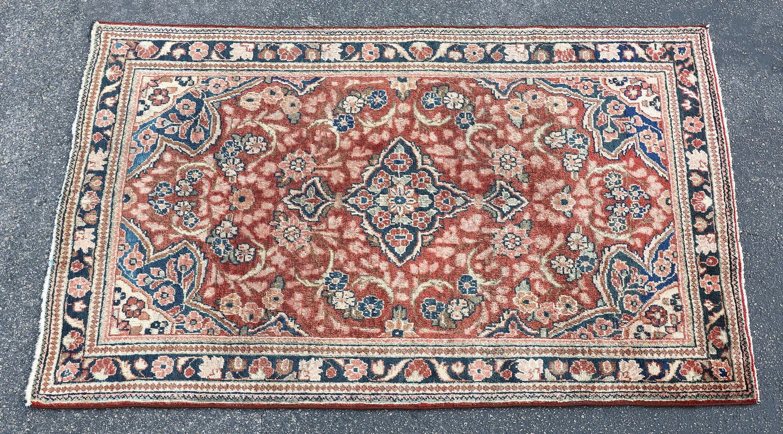 ESTATE HAND-TIED PERSIAN MAHAL RUG, 6'5" X 4'2.25" (1 of 3)