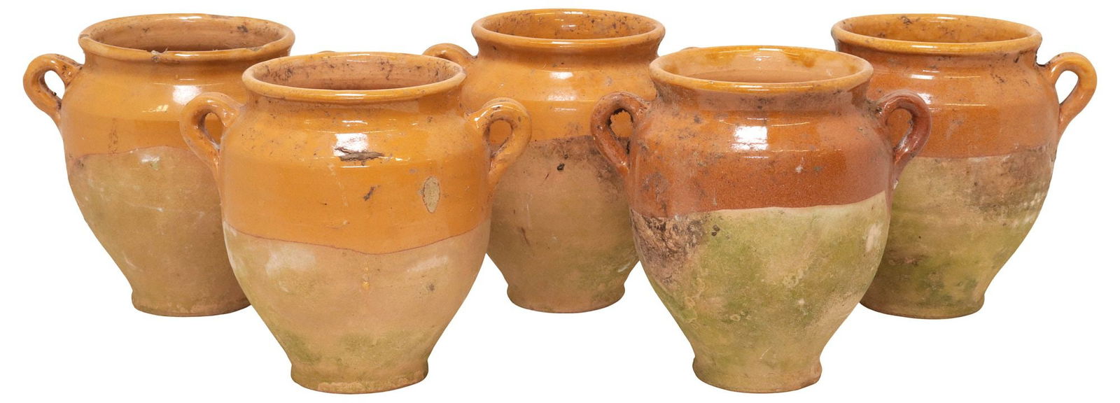 (5) FRENCH OCHRE-GLAZED EARTHENWARE CONFIT POTS (1 of 5)