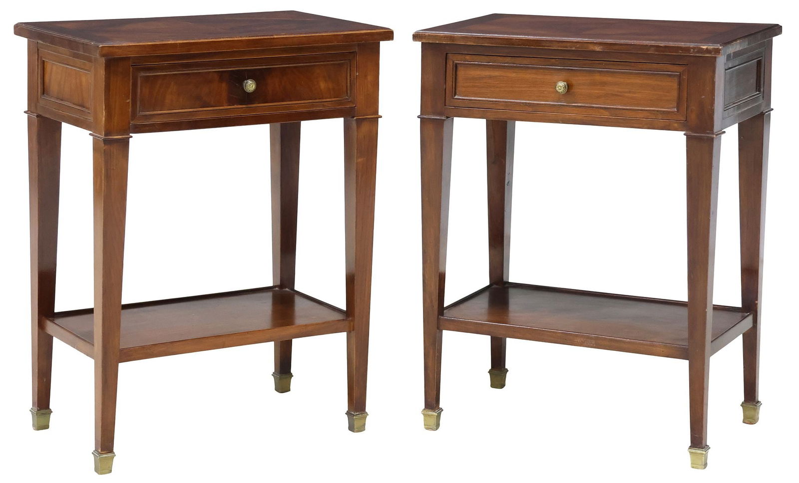 (2) NEOCLASSICAL STYLE MAHOGANY NIGHTSTANDS (1 of 5)