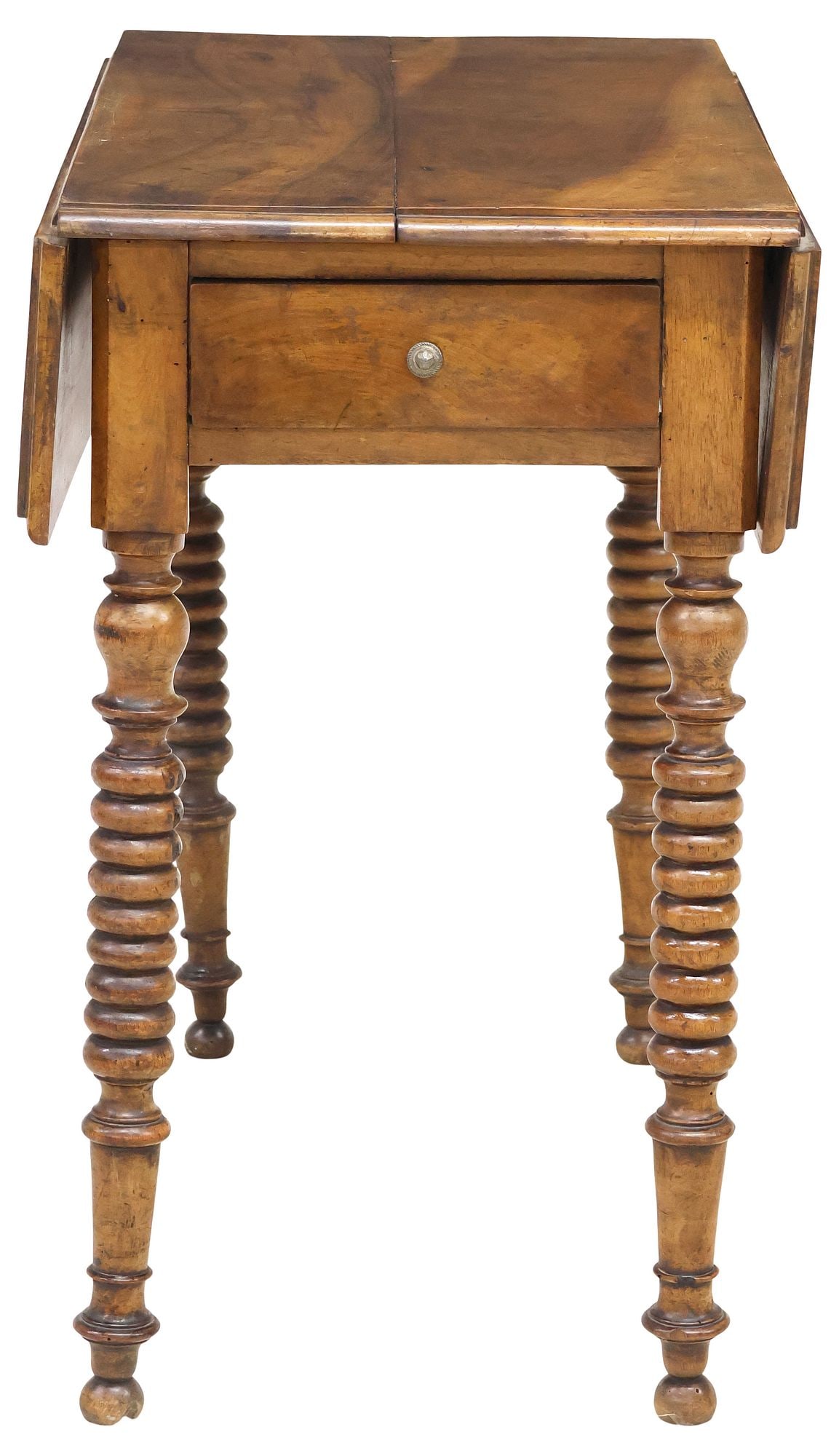 FRENCH PROVINCIAL WALNUT DROP-LEAF WORK TABLE - 2