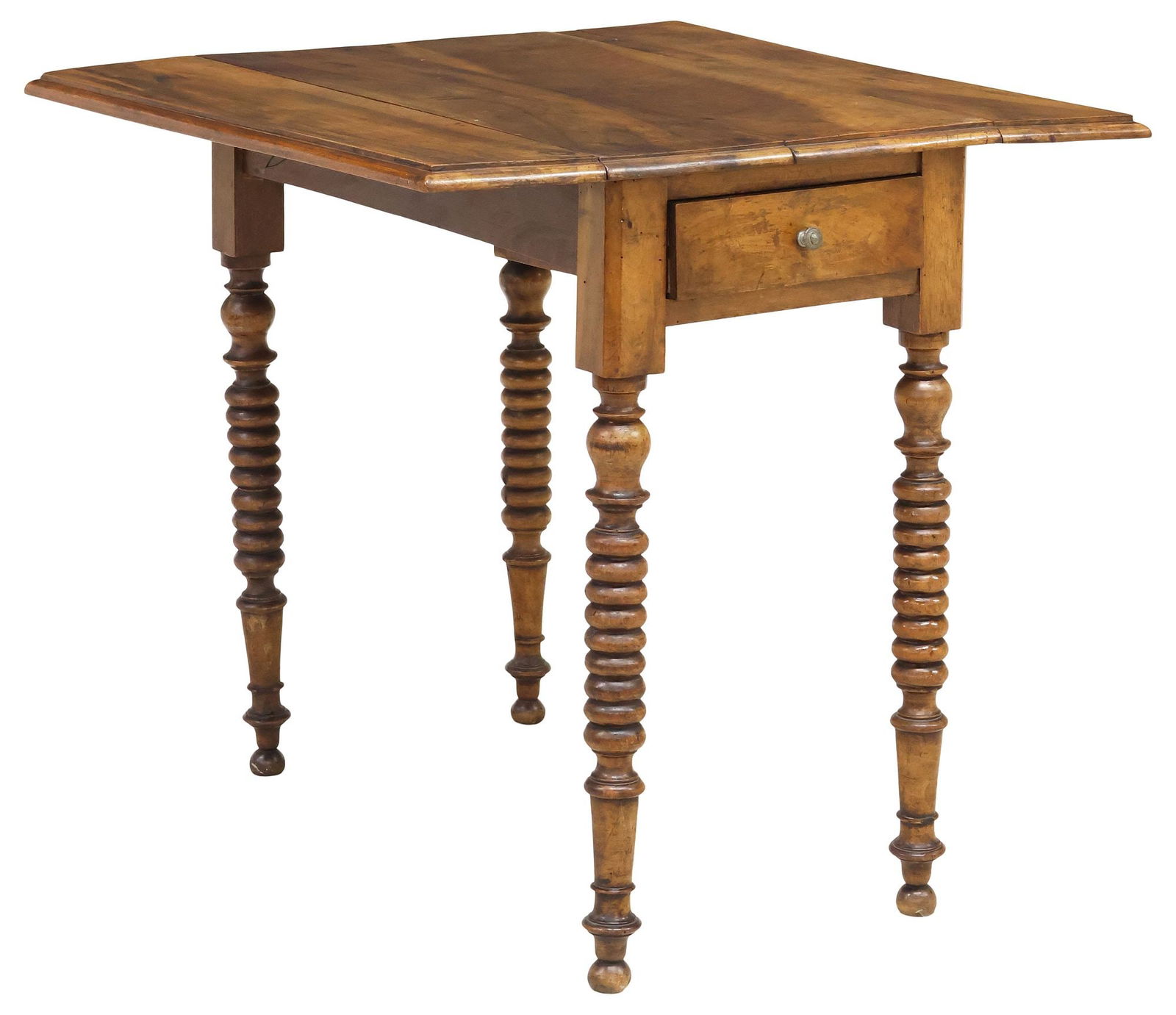 FRENCH PROVINCIAL WALNUT DROP-LEAF WORK TABLE - 3