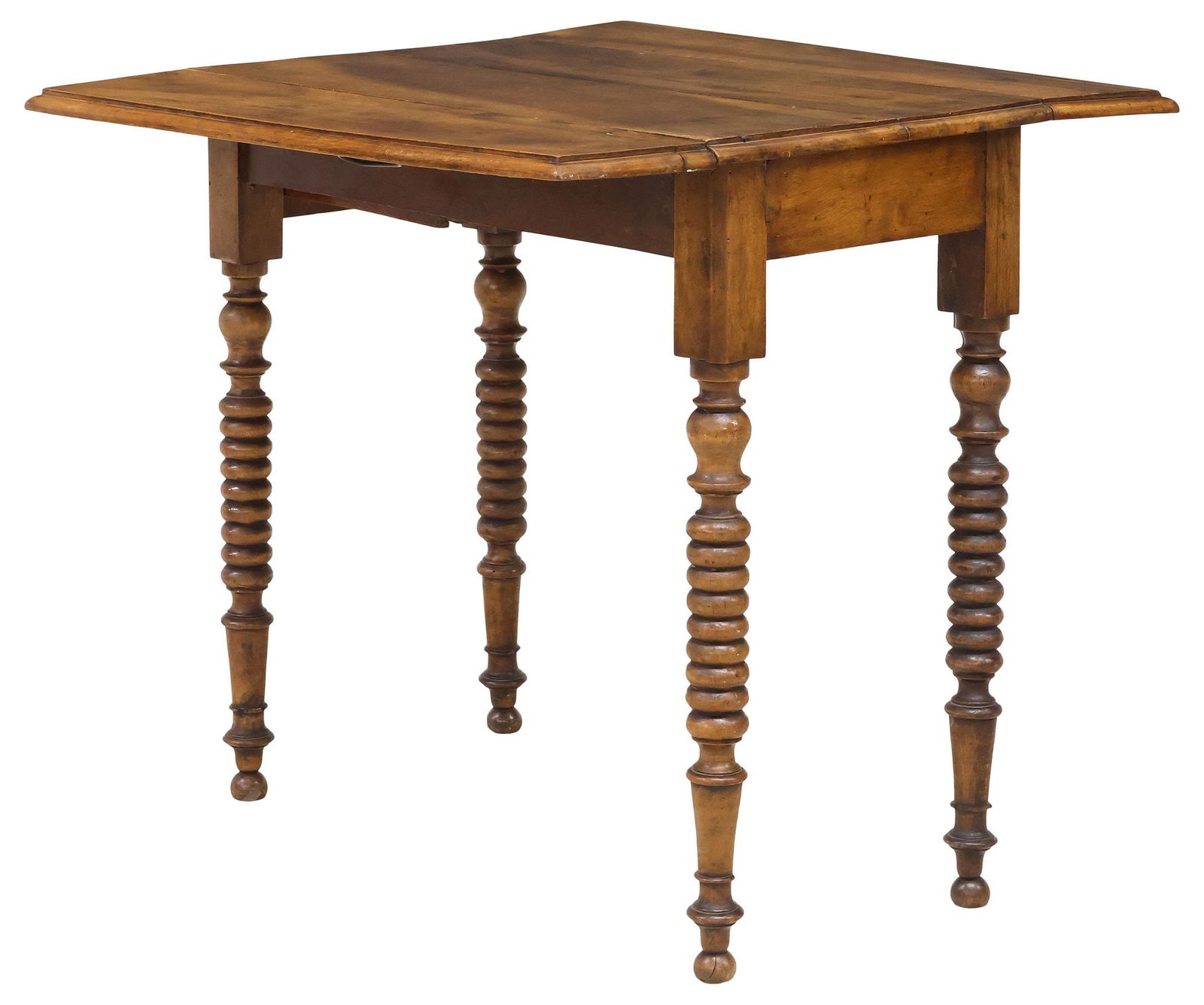 FRENCH PROVINCIAL WALNUT DROP-LEAF WORK TABLE - 6