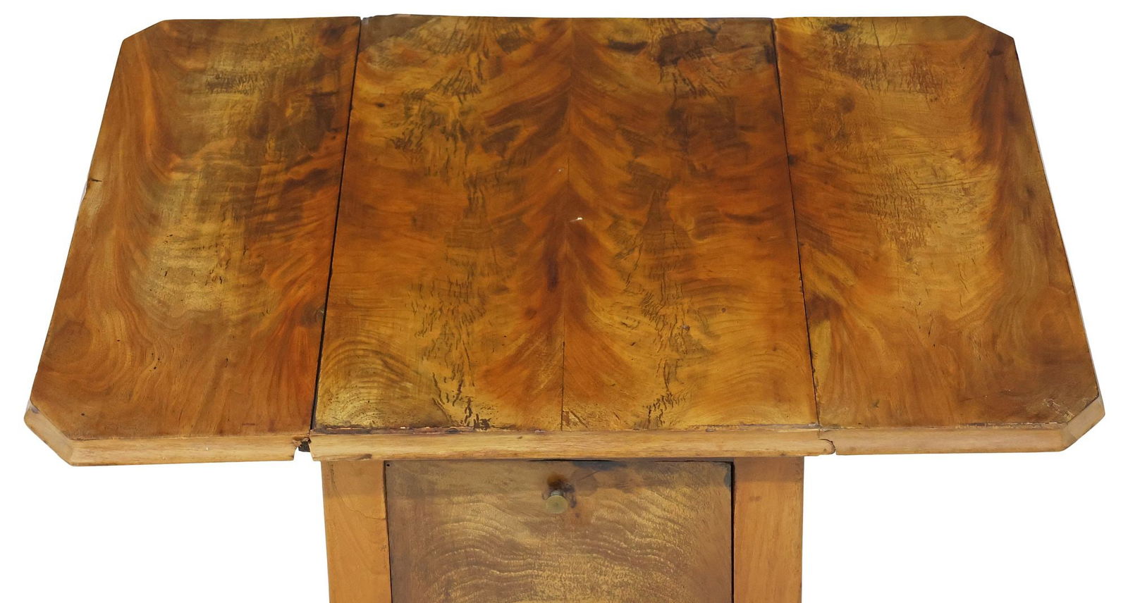 FRENCH LOUIS PHILIPPE PERIOD WALNUT DROP LEAF WORK / SEWING TABLE - 4