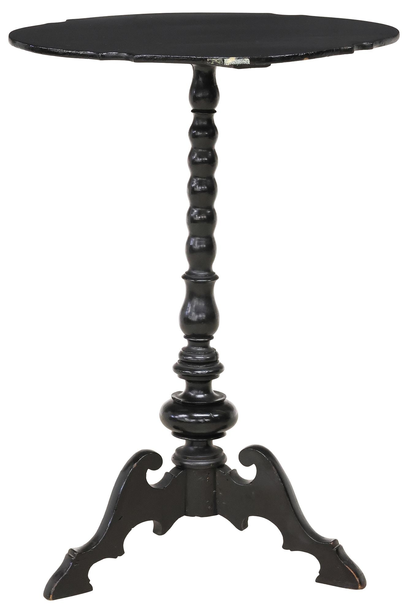 ITALIAN SHAPED & TURNED PEDESTAL TRIPOD TABLE (1 of 3)
