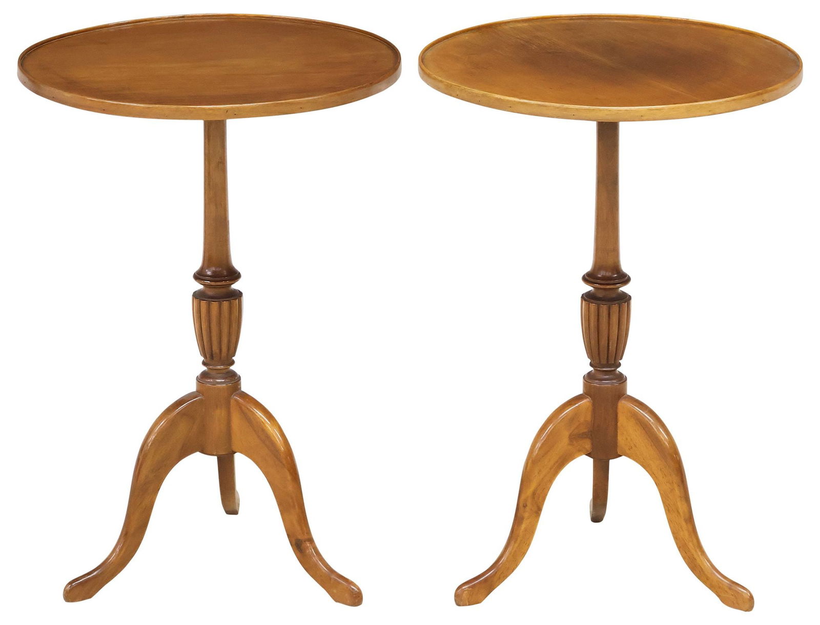 (2) ENGLISH MAHOGANY PEDESTAL SIDE TABLES (1 of 3)