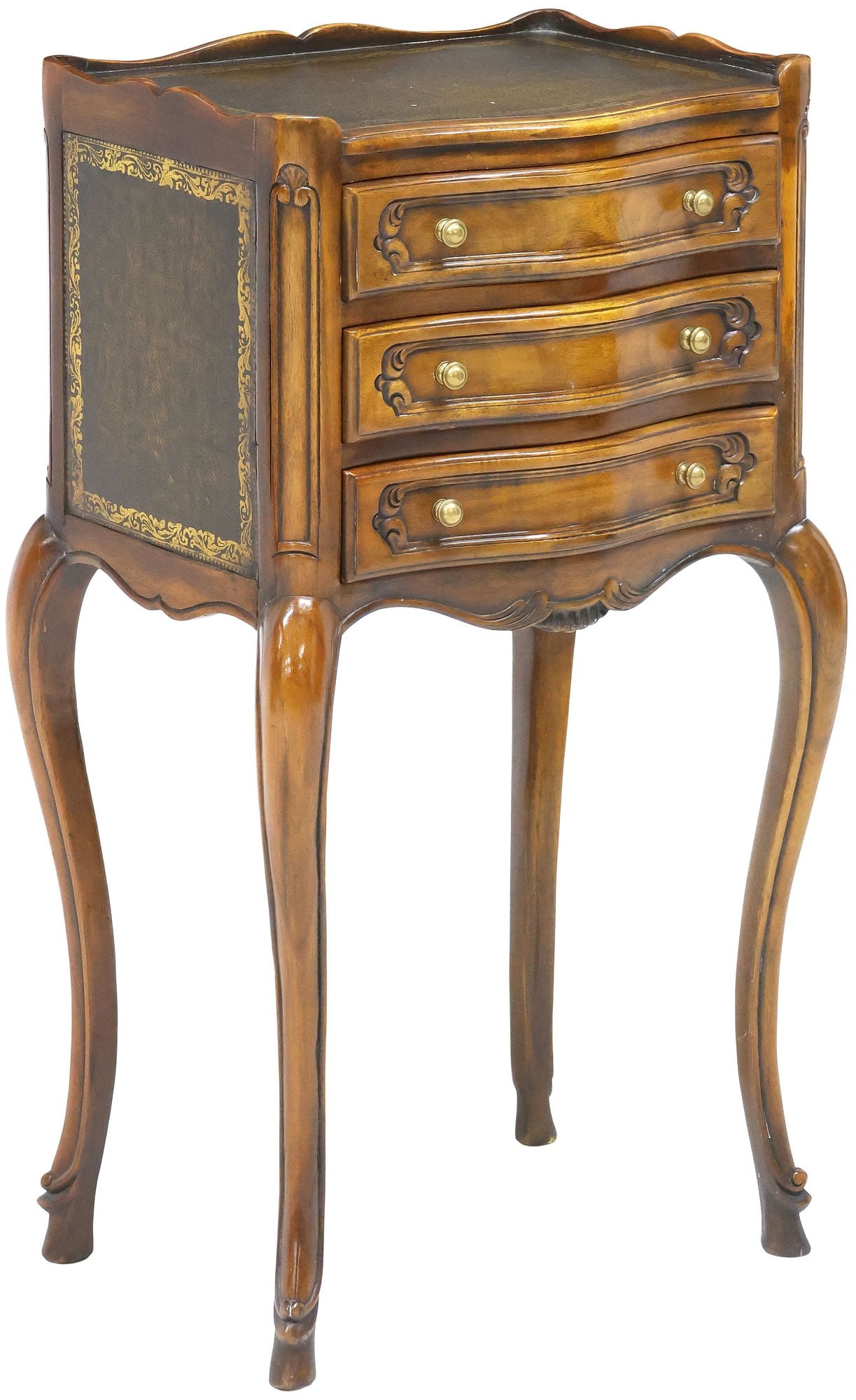 THEODORE ALEXANDER (ATTRIB.) LEATHER-TOP MAHOGANY NIGHTSTAND (1 of 5)