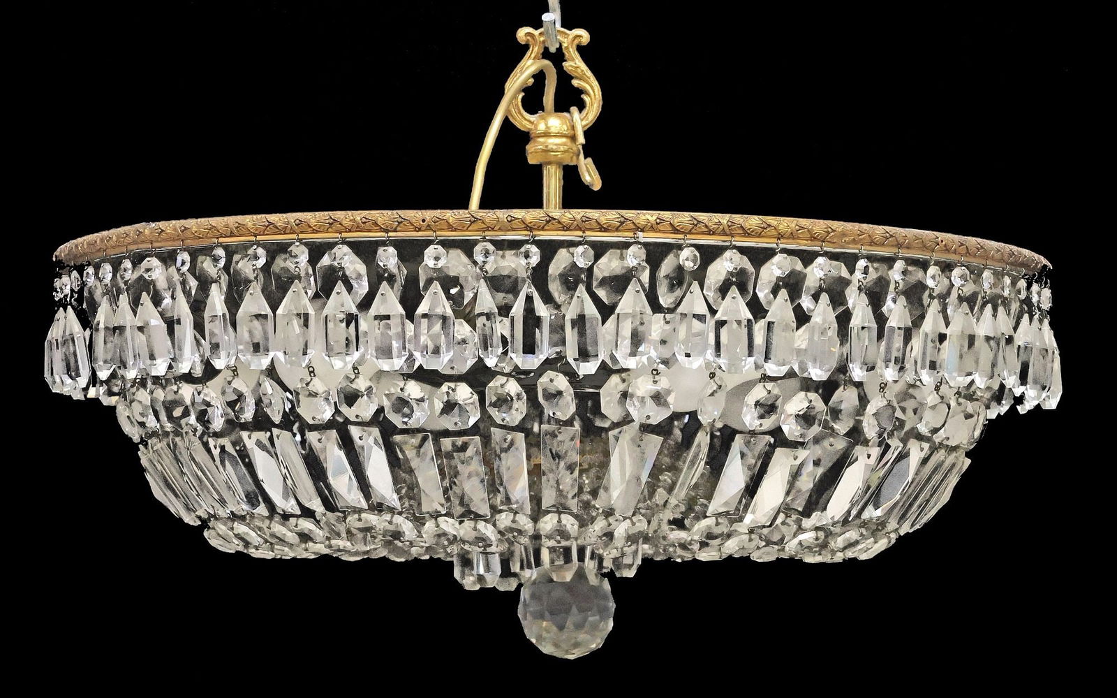 EMPIRE STYLE CEILING MOUNT CRYSTAL SWAG 6-LIGHT CHANDELIER (1 of 3)