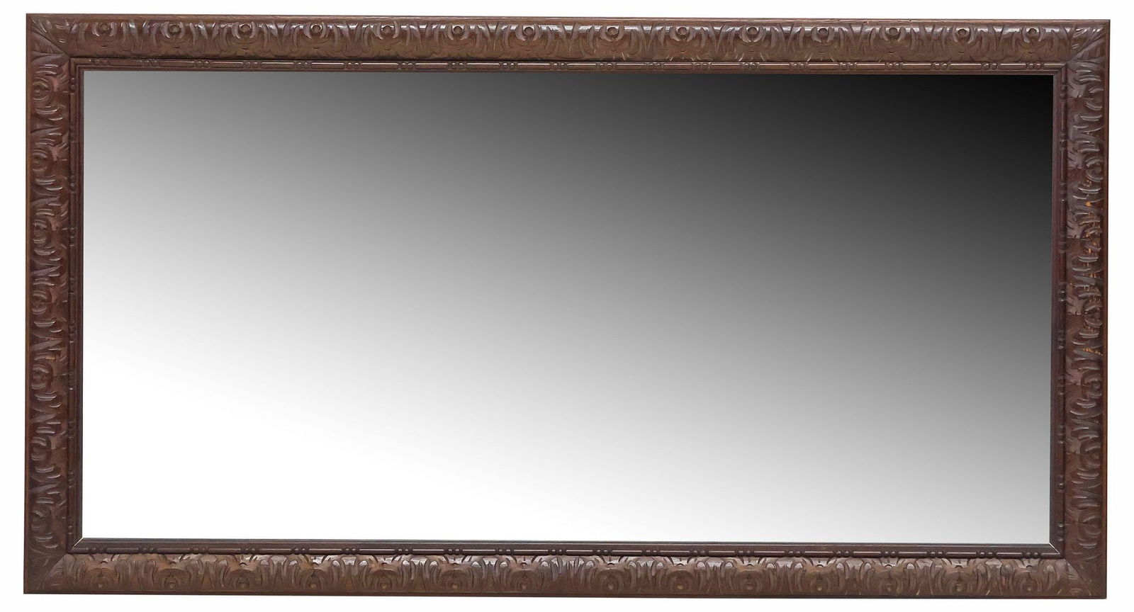 ITALIAN RENAISSANCE REVIVAL CARVED WALNUT OVERMANTEL MIRROR (1 of 3)